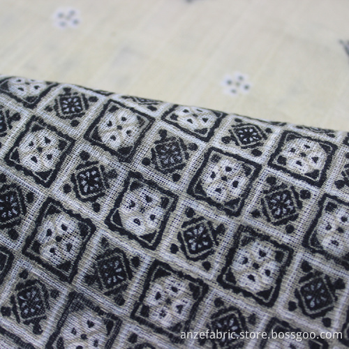 100 cotton leno PRINTED fabric for DRESS